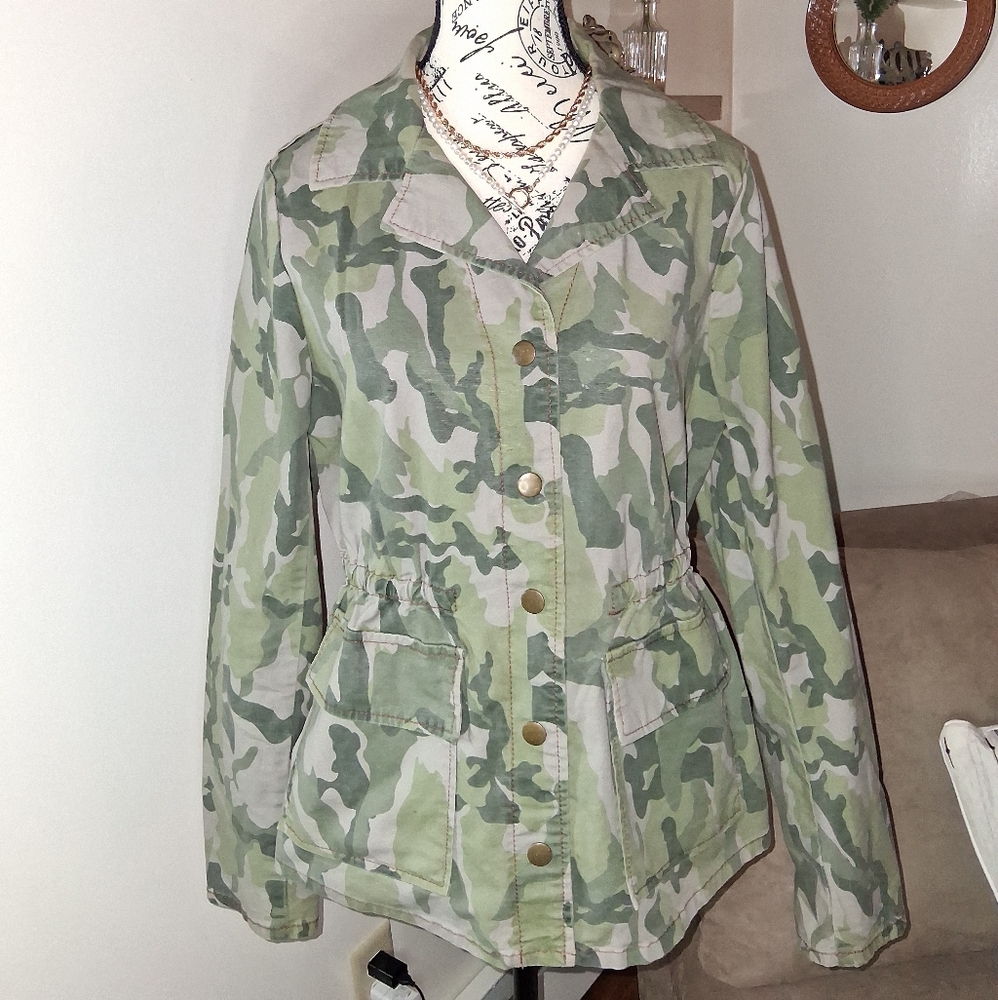 Sale Decree Green Camouflage Utility Jacket